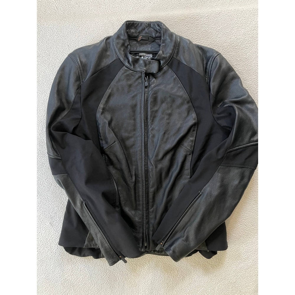 Alpinestars Women 14 Stella Vika Leather Motorcycle Jacket Black 3115519KV